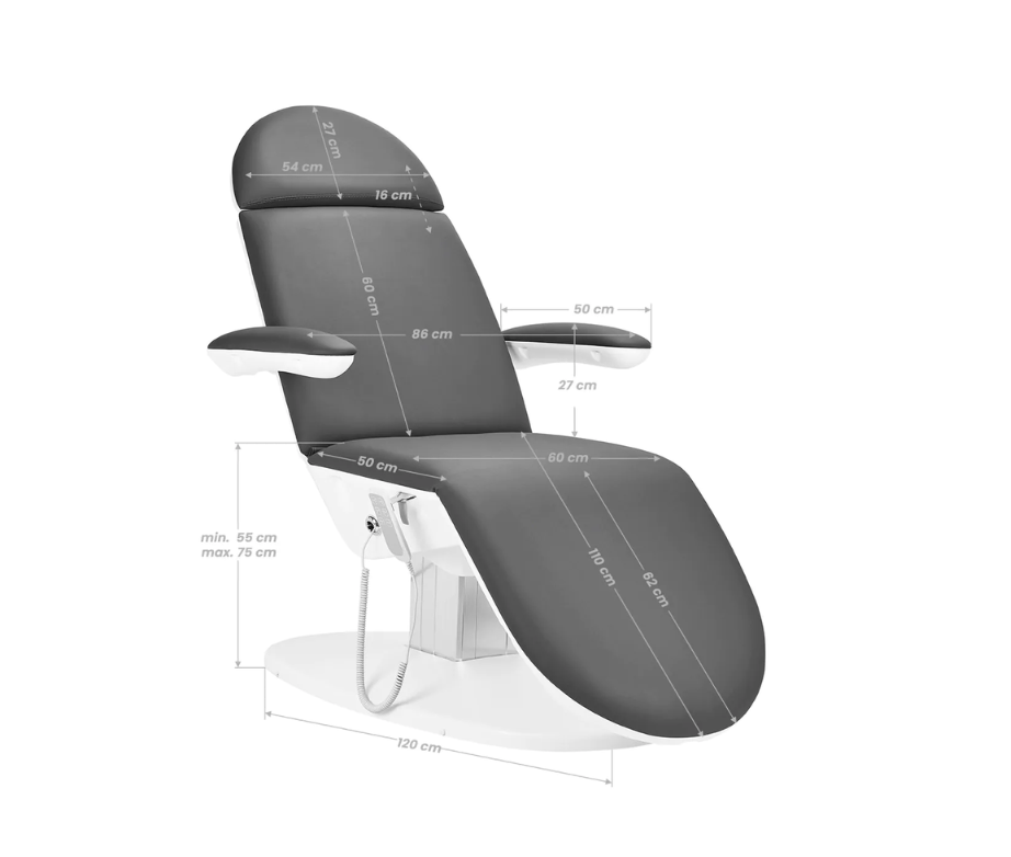 Fauteuil de soins ou de pédicure électrique Eclipse gris