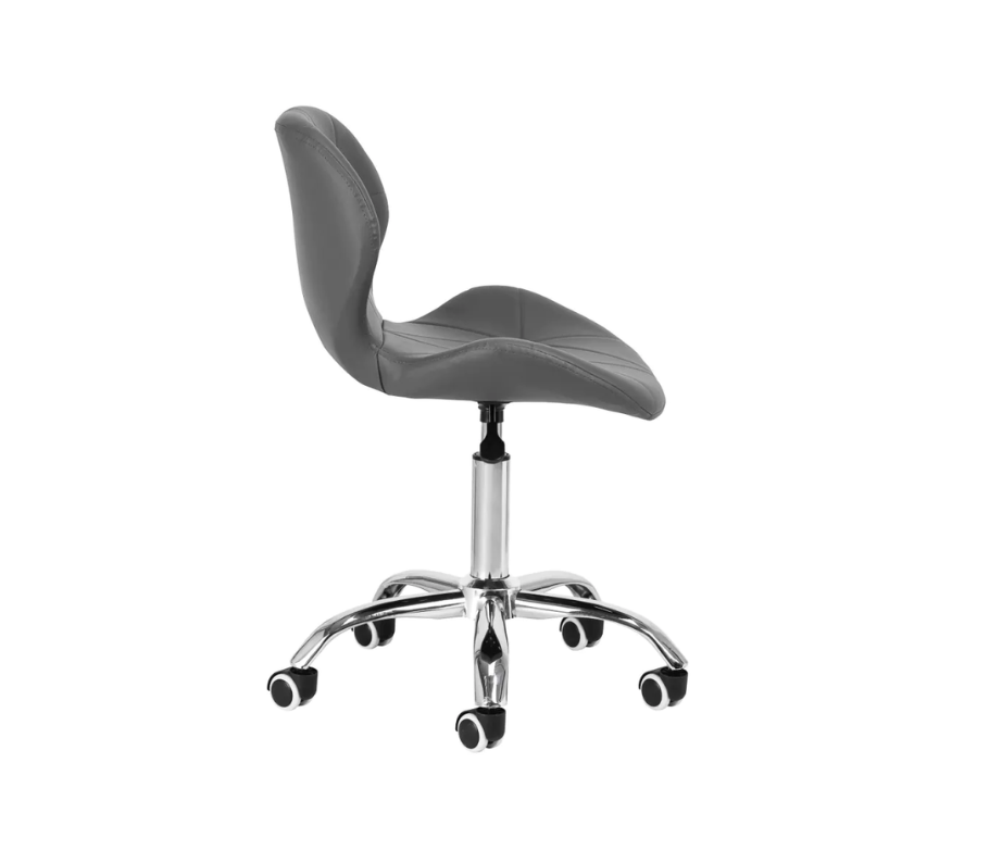 Tabouret cosmétique à roulettes Schwarz - Gris et Chrome