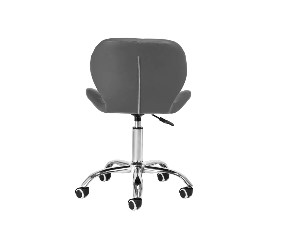 Tabouret cosmétique à roulettes Schwarz - Gris et Chrome