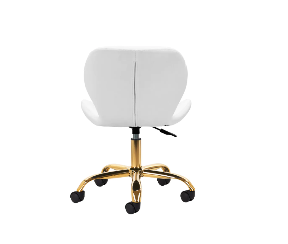 Tabouret cosmétique à roulettes Schwarz - Blanc et Or