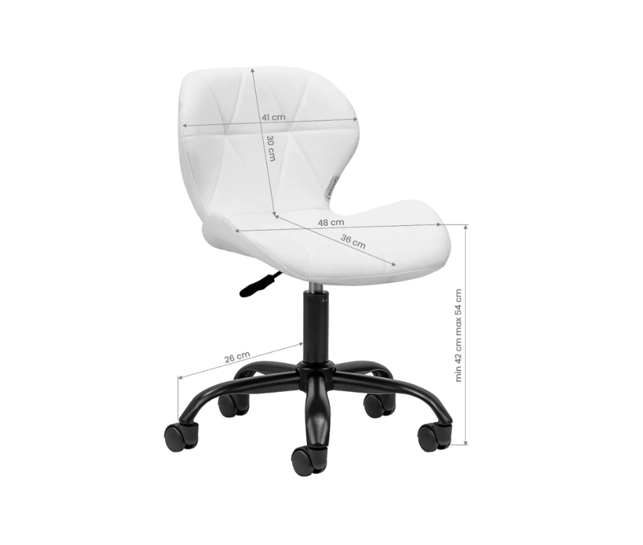 Tabouret cosmétique à roulettes Schwarz - Blanc et noir