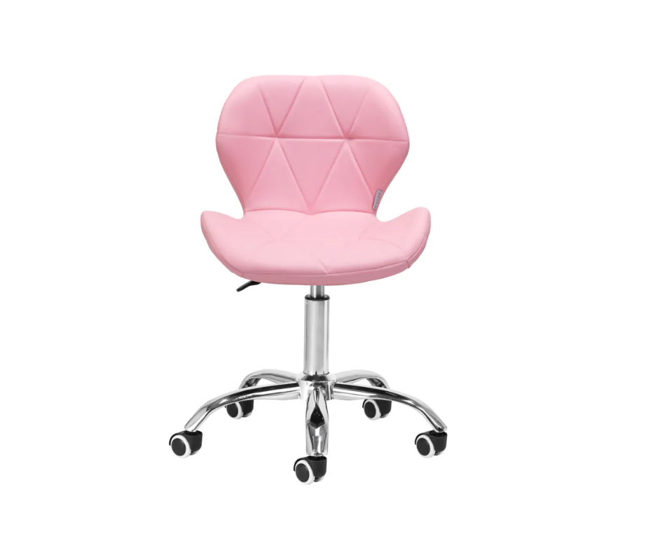 Tabouret cosmétique à roulettes Schwarz - Rose et Chrome