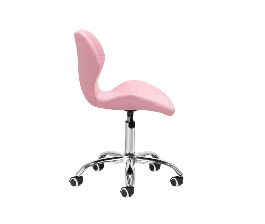 Tabouret cosmétique à roulettes Schwarz - Rose et Chrome