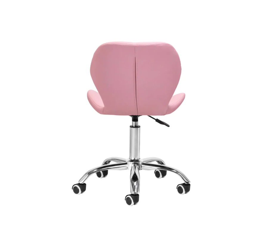 Tabouret cosmétique à roulettes Schwarz - Rose et Chrome