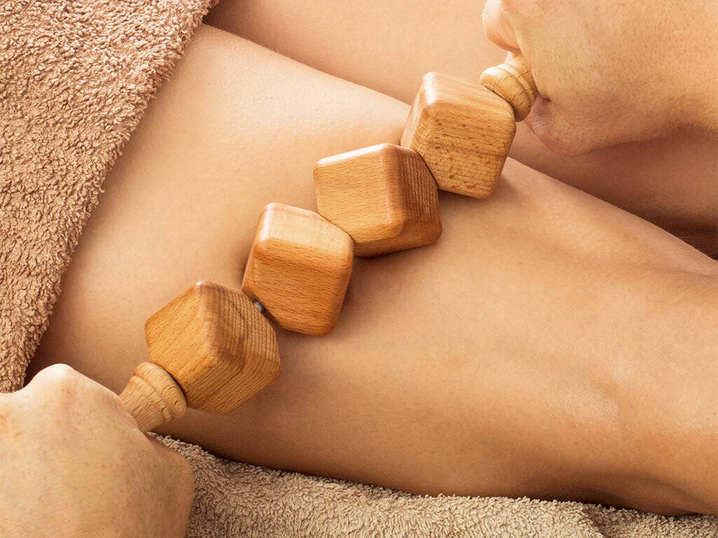 Rouleau de massage cube en bois pour maderothérapie